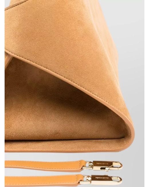 Ferragamo Natural Small Leather Tote Bag Detachable Strap