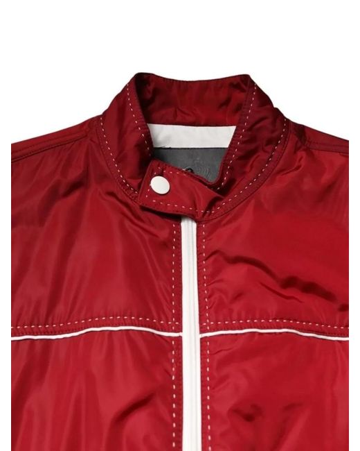 Dolce & Gabbana Red Nylon Padded Bomber Jacket for men