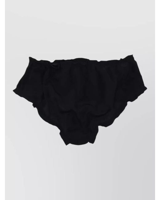 Vivetta Black Bow Detail Underwear Elastic Waistband Ruffles