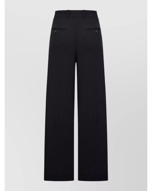 Totême Blue Wool Wide-Leg Trousers