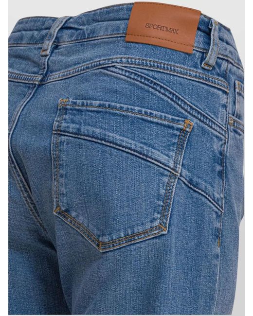 Sportmax Blue Denim Cropped Boyfriend Jeans