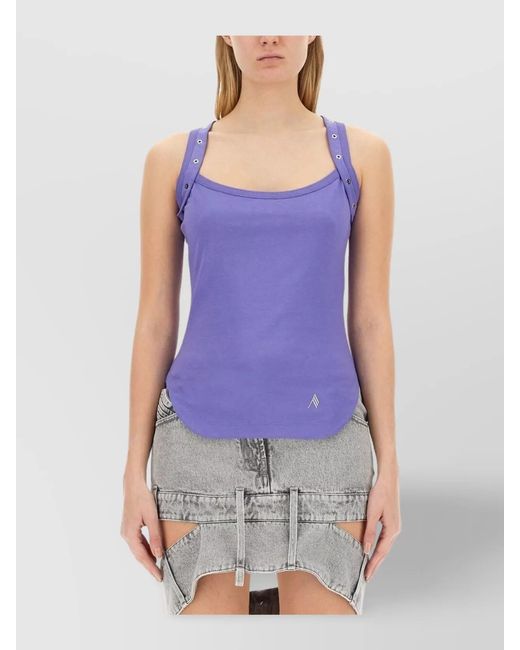 The Attico Blue Logo Tank Top