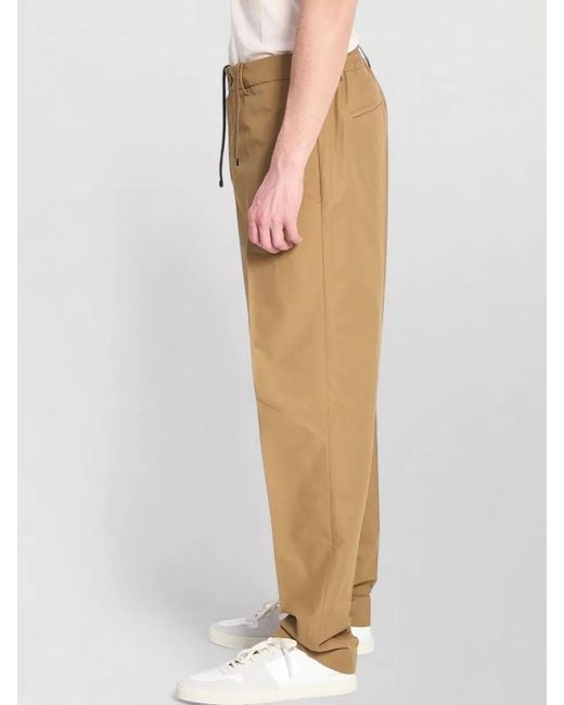 Moncler Natural Mid-Rise Straight-Leg Trousers for men