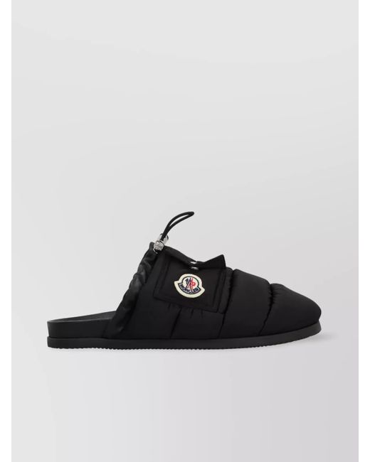 Moncler Black Padded Nylon Slippers