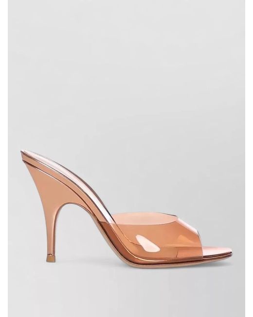 Gianvito Rossi Brown Leather Mid Heel Sandals