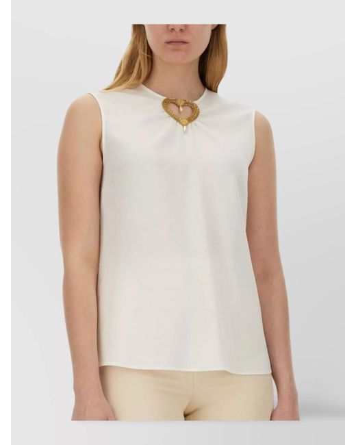 Moschino Natural Heart Appliqué Blouse