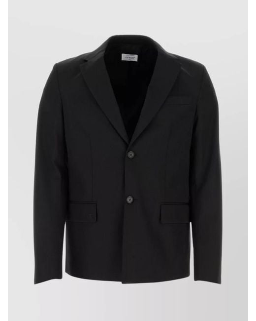 Off-White c/o Virgil Abloh Black Virgin Wool Single-Breasted Blazer for men