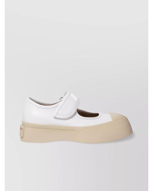 Marni Natural Leather Mary Jane Sneakers