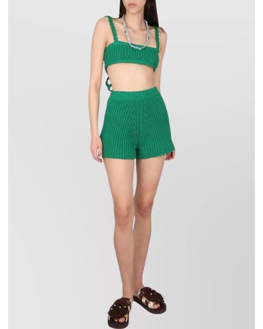 Alanui Green Cotton Bralette