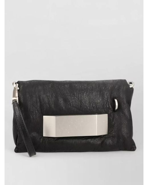 Rick Owens Black Leather Clutch Bag