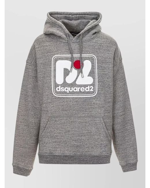 DSquared² Gray Oversized Cotton Hoodie for men
