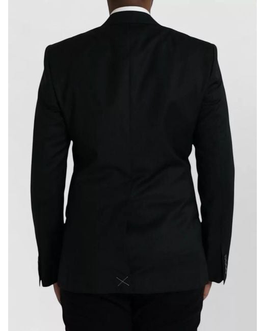 Dolce & Gabbana Black Wool Martini Single Breasted Blazer for men