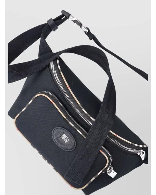 Burberry Black Belt Bag Adjustable Strap Contrast Trim Pocket for men