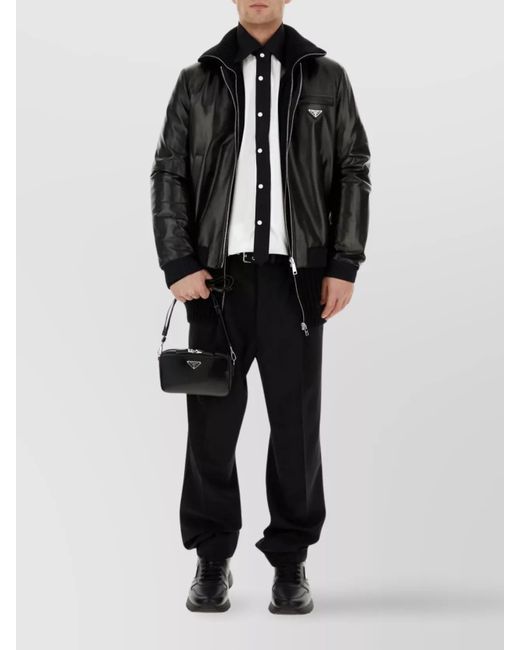 Prada White Cotton Poplin Oversized Shirt for men