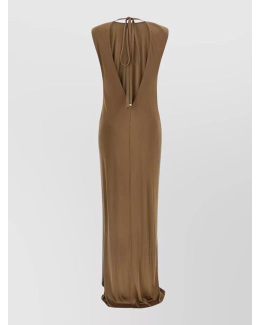 Elisabetta Franchi Natural Viscose Maxi Dress
