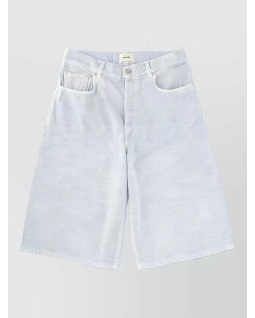 Haikure White Cotton Knee-Length Shorts