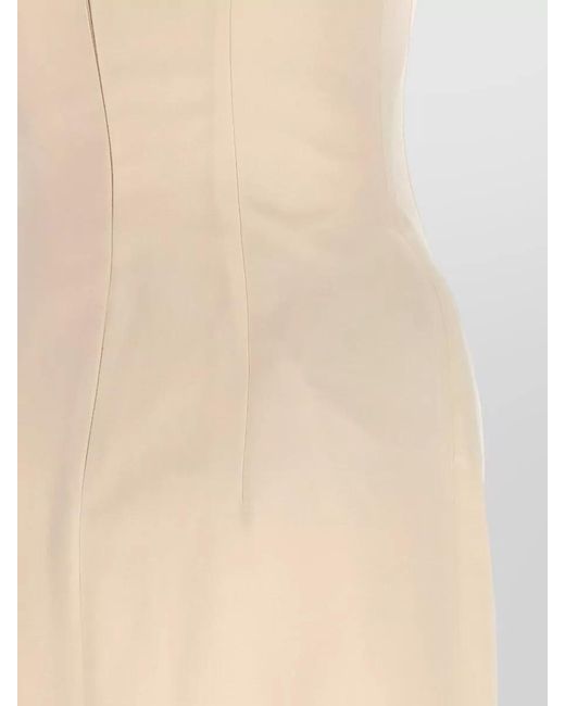 Magda Butrym Natural Silk-Blend Square-Neck Midi Dress
