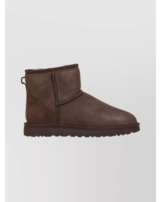 Ugg Brown Shearling Suede Ankle Boots