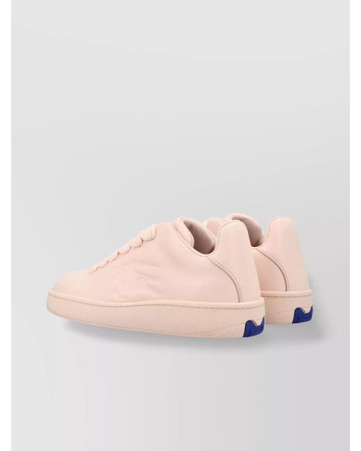 Burberry Pink Leather Low-Top Sneakers