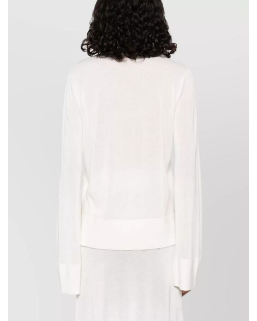 Totême White High Neck Knit Jumper