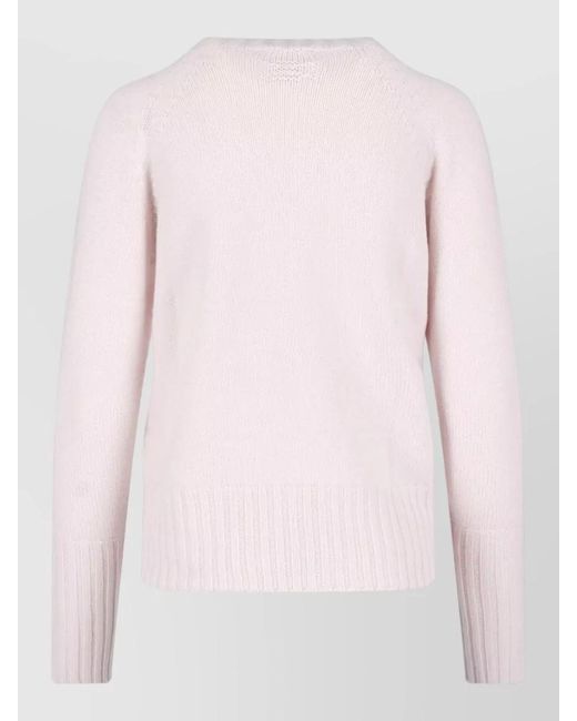 Drumohr Pink Lightweight Crew Neck Knit Long Sleeve Sweater
