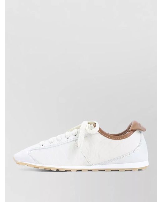 Jacquemus White Tennis Sneakers Contrast Heel Low Top Quilting