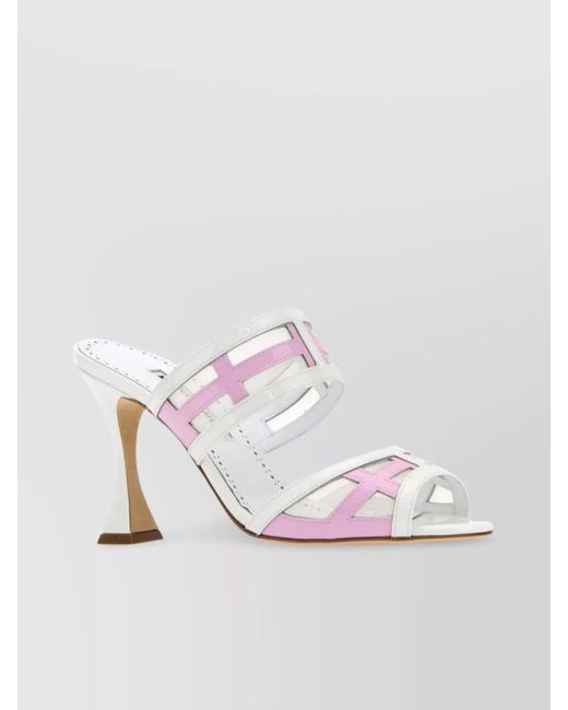 Manolo Blahnik Women Two-Tone Leather And Mesh Avespamu Mules main image 1