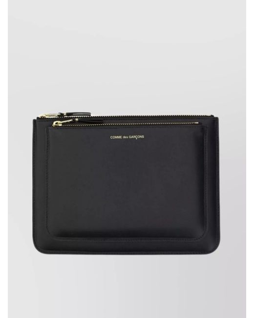 Comme des Garçons Black Leather Pouch Wallet for men
