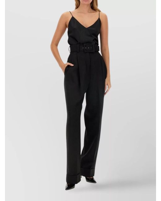 Max Mara Black Virgin Wool Tailored Trousers