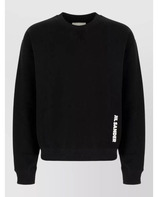 Jil Sander Black Long Sleeve Crew Neck Regular Fit Top for men