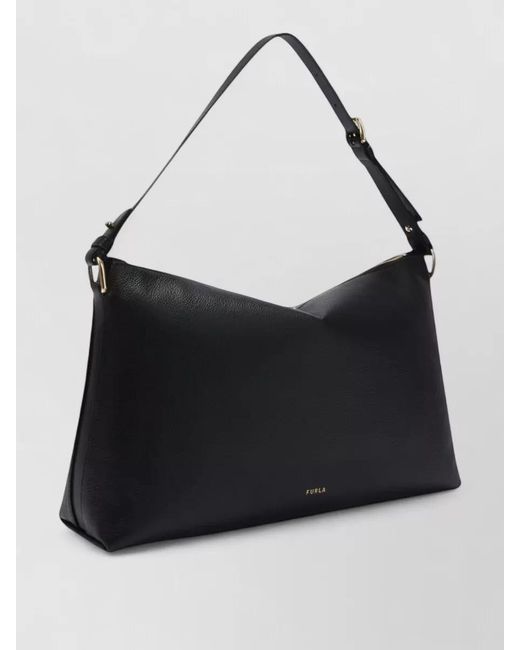 Furla Black Shoulder Bag Tone Hardware Adjustable Strap