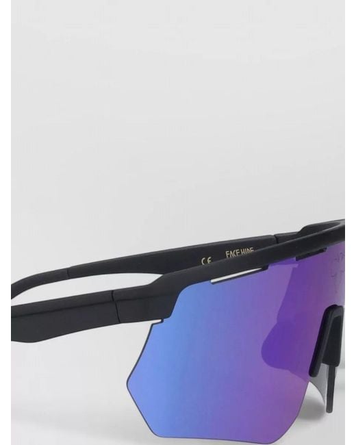 Facehide Blue Sunglasses Rectangular Rimless Frame Statement Lenses