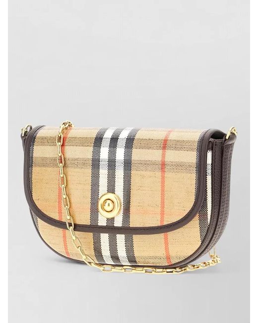 Burberry Natural Highlands Mini Canvas Shoulder Bag
