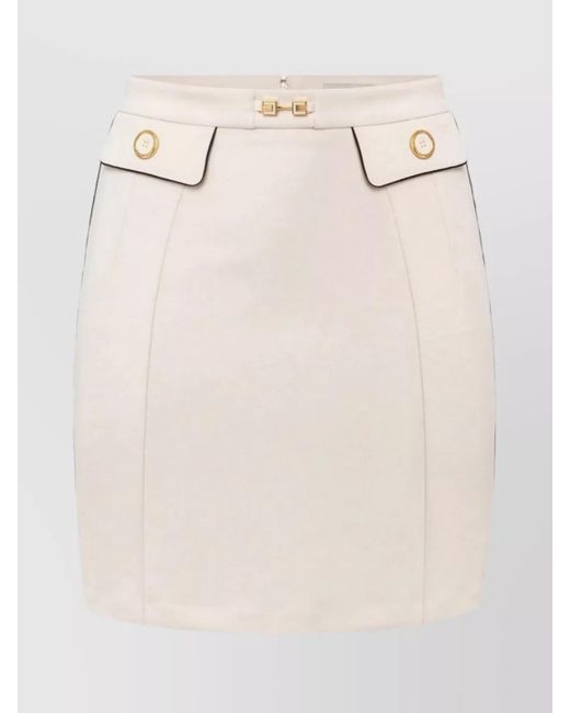 Elisabetta Franchi Natural High-Rise Mini Skirt