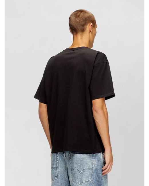 DIESEL Black Crew Neck T Shirt Short Sleeves for men