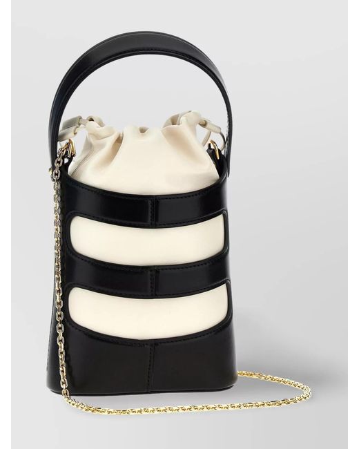 McQueen Black Mini Leather Bucket Bag