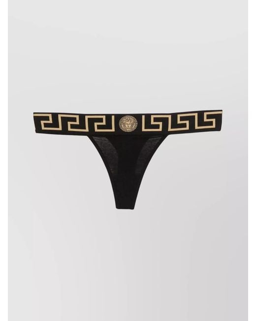 Versace Black Stretch Lingerie With Greca Motif Detail
