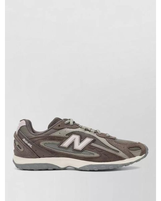 New Balance Gray Mesh Sneakers Suede Overlays Rubber Sole