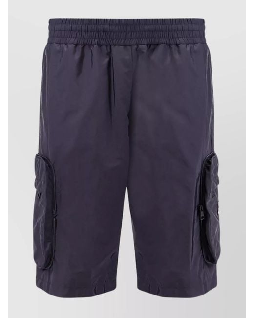 Moncler Genius Blue Straight Nylon Cargo Shorts for men