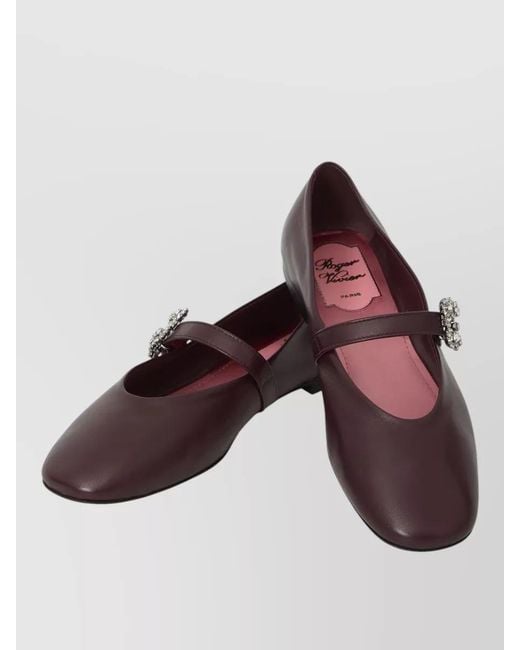 Roger Vivier Multicolor Efflorescence Strap Crystal Buckle Ballerina Flats