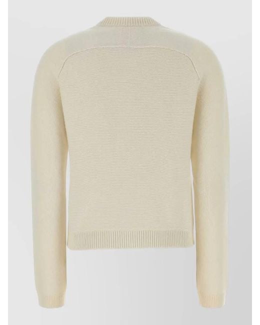 Gucci Natural Wool Blend Cardigan Front Pockets Long Sleeves