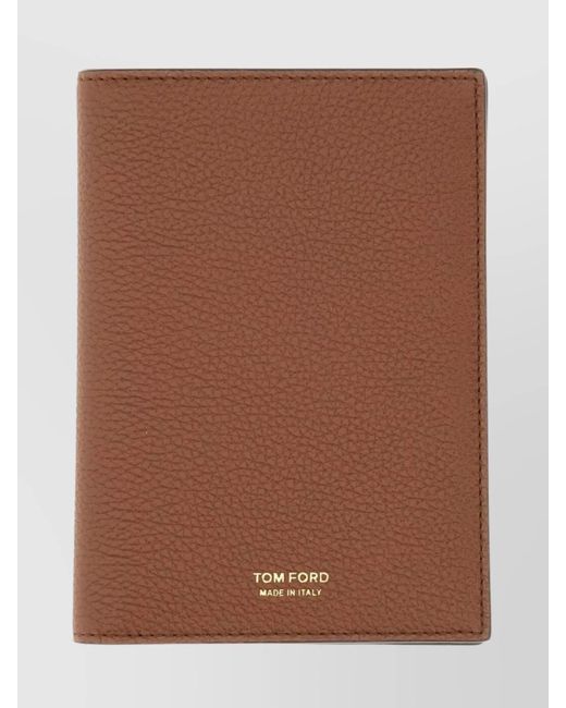 Tom Ford Brown Textured Finish Bi-Fold Wallet for men