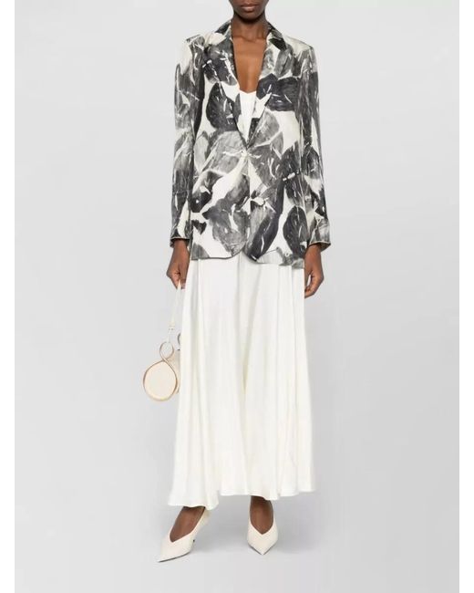 Alysi Gray Single Breasted Jacket All Over Print