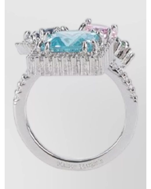 Maison Margiela Blue Bijoux Ring Gemstones Prong Setting Band