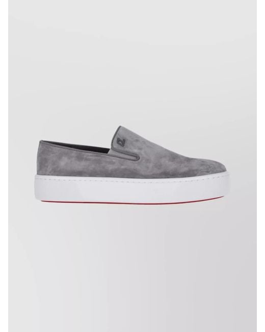 Christian Louboutin Gray Casual Slip-On Round Toe Sneakers for men