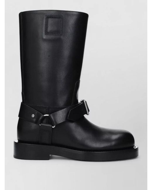 Burberry Black Leather Mid-Calf Boots