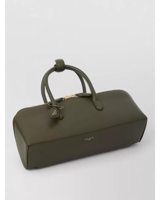 Alaïa Green Delta Small Shoulder Bag Box Calfskin