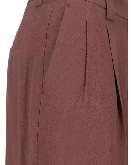 Incotex Brown Straight Trousers Belt Loops Pleated Design
