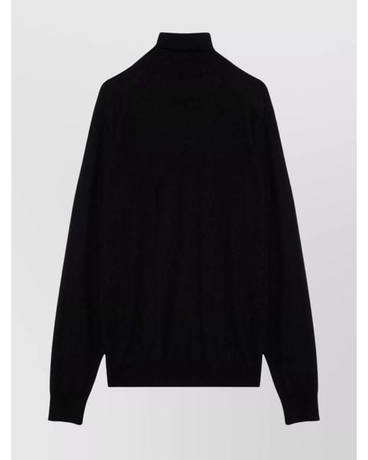 Drumohr Black Turtleneck Wool Sweater Long Sleeves for men