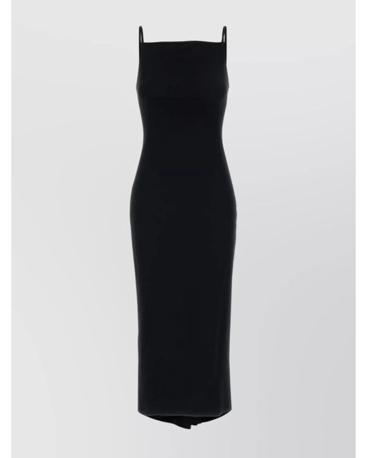 Givenchy Black Cady Dress With Back Slit And Square Neckline